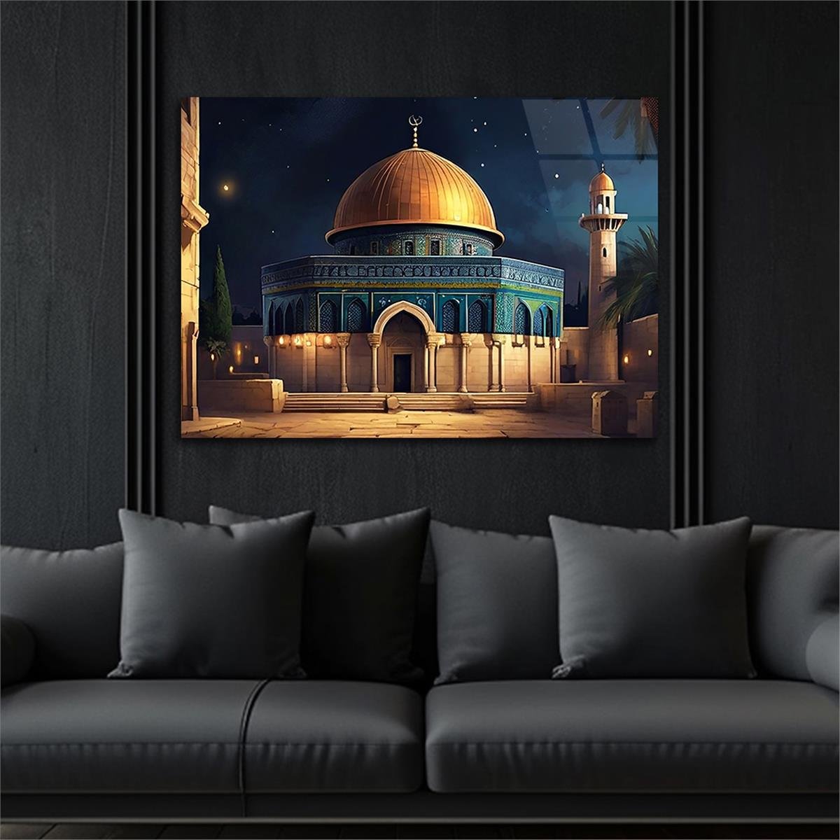 Yatay Dini Temalı Cam Tablo 166