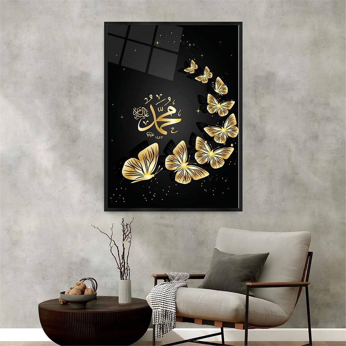 Alüminyum Çerçeveli Dini Temalı Cam Tablo 072