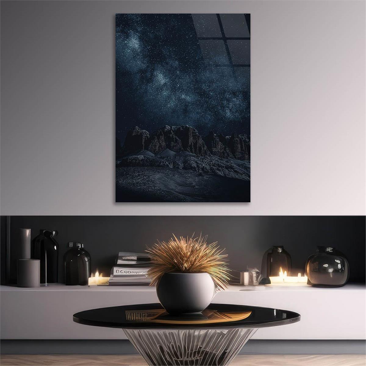 Dikey Doğa Temalı Cam Tablo 253