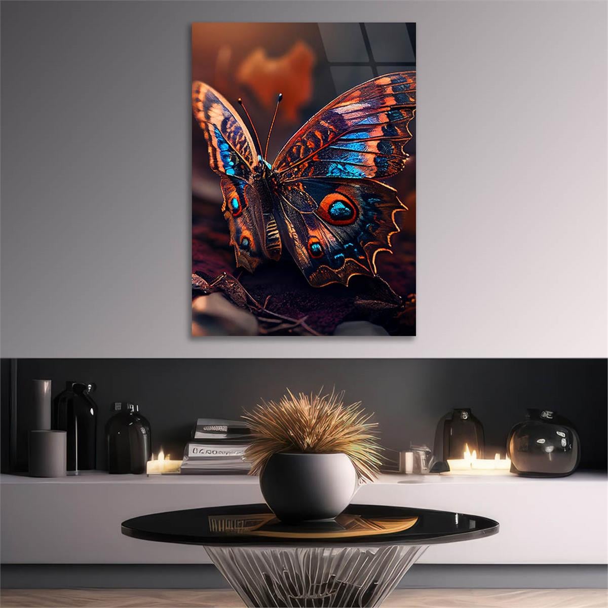 Dikey Sanat Temalı Cam Tablo 428