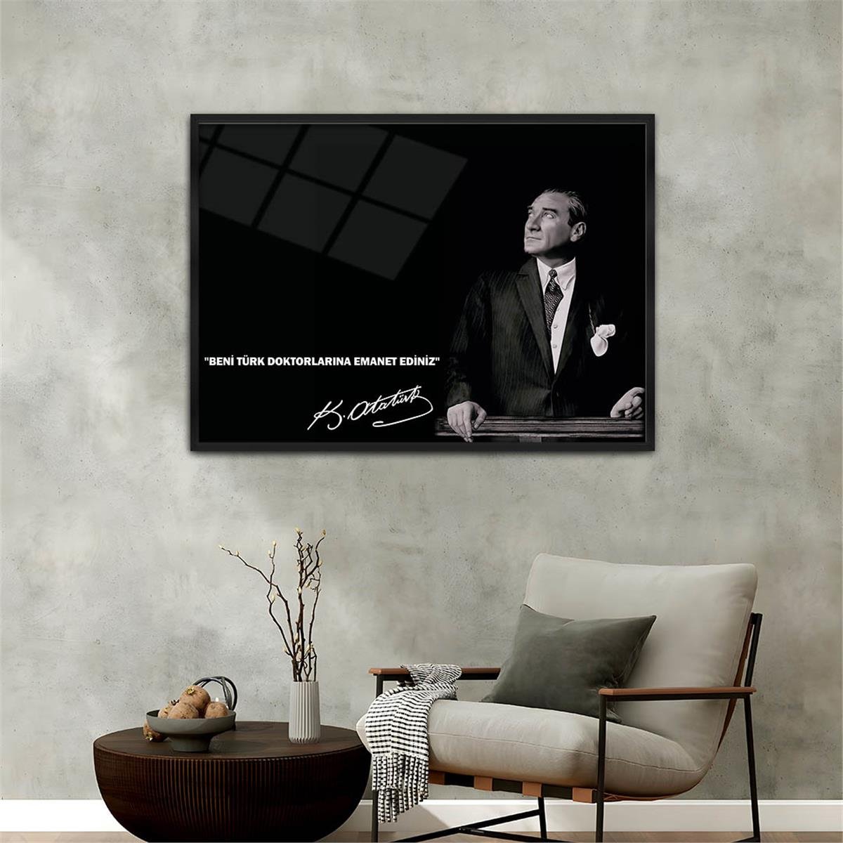 Alüminyum Çerçeveli Vatan Temalı Cam Tablo 037