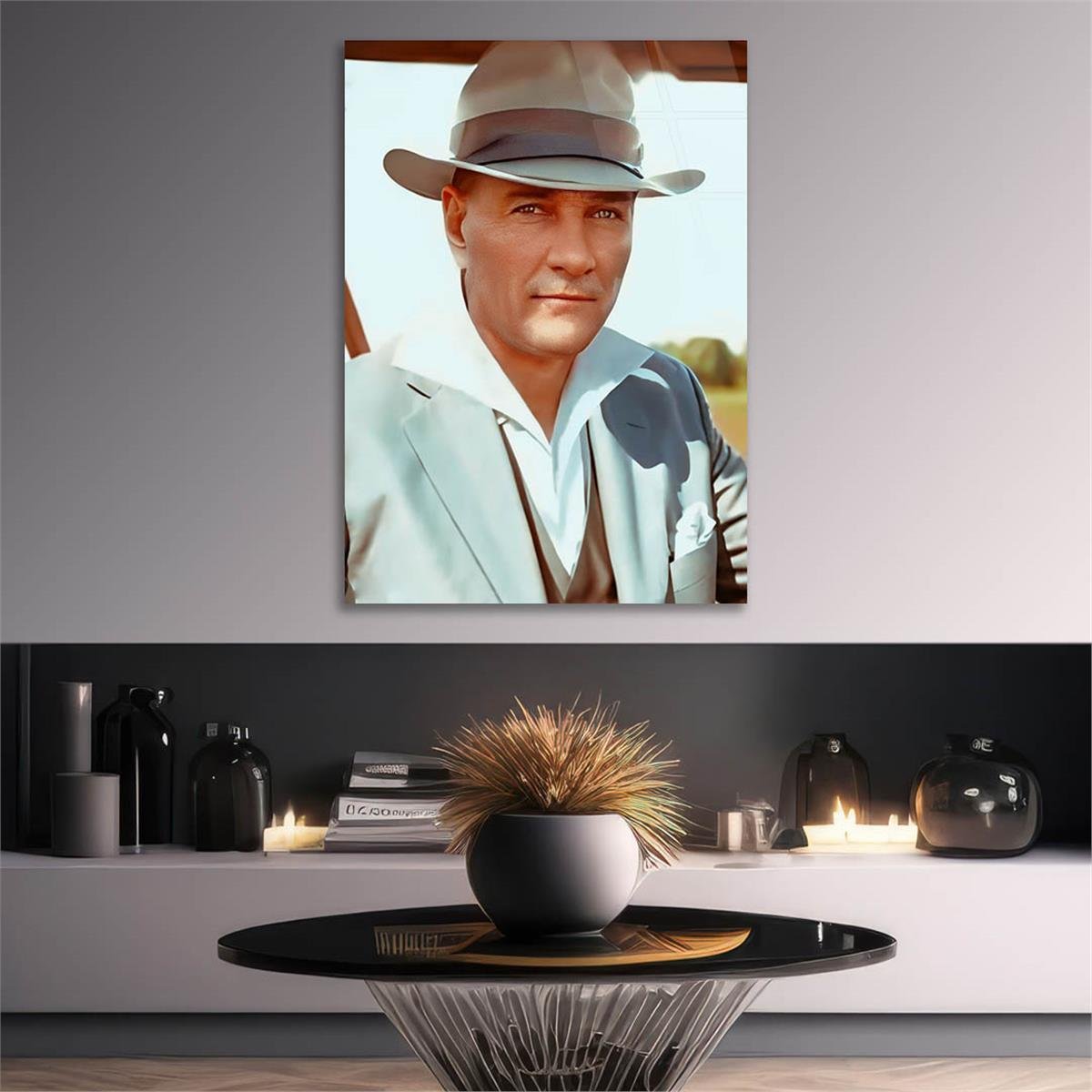 Dikey VatanTemalı Cam Tablo 265