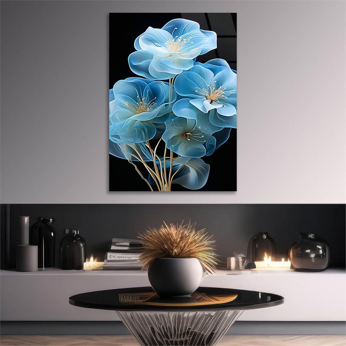 Dikey Sanat Temalı Cam Tablo 583