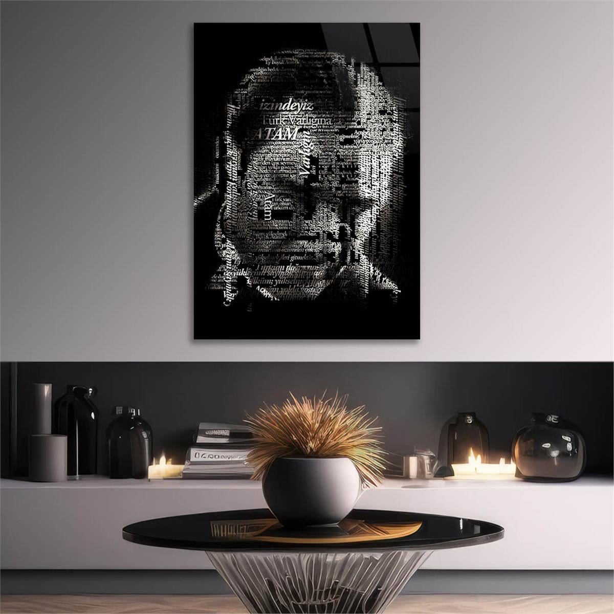 Dikey VatanTemalı Cam Tablo 132