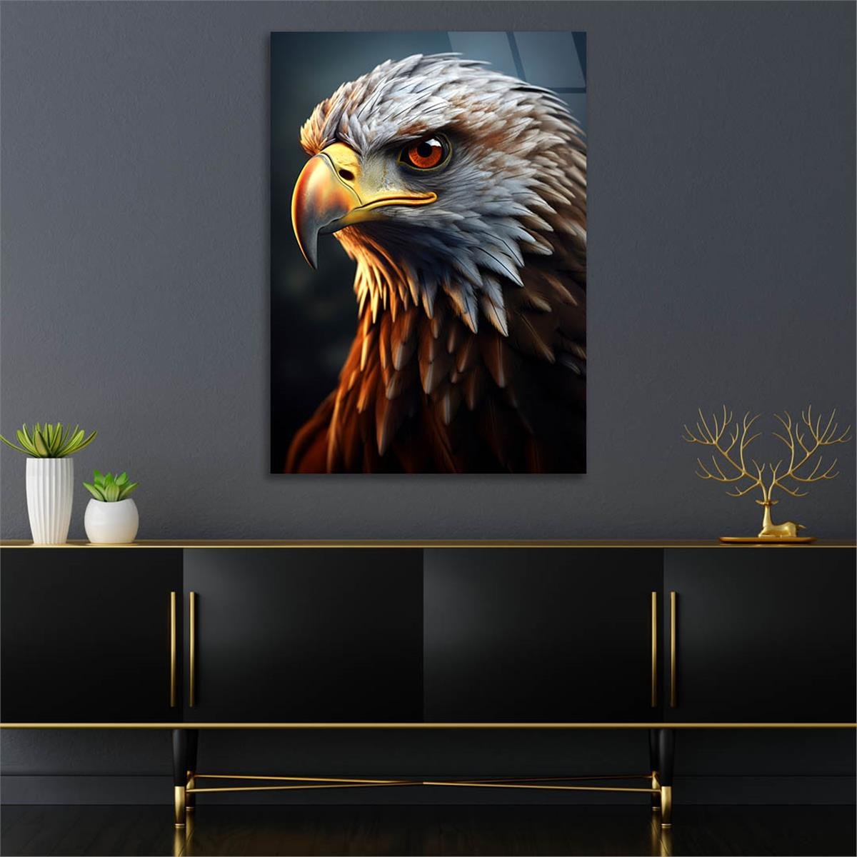 Dikey Doğa Temalı Cam Tablo 237