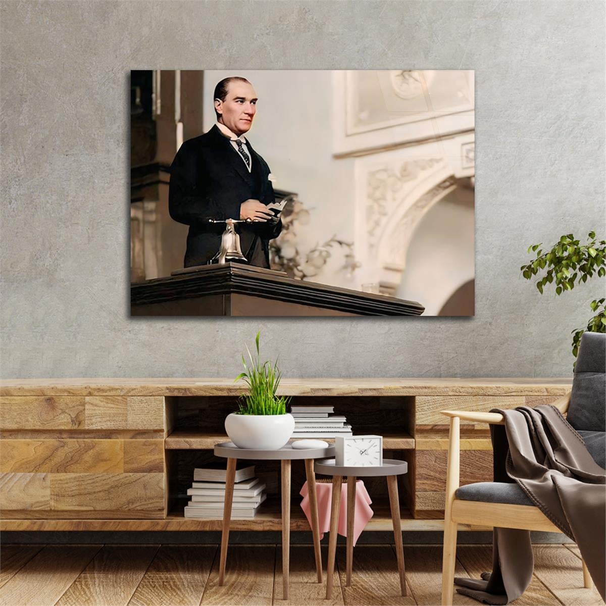 Yatay Vatan Temalı Cam Tablo 140