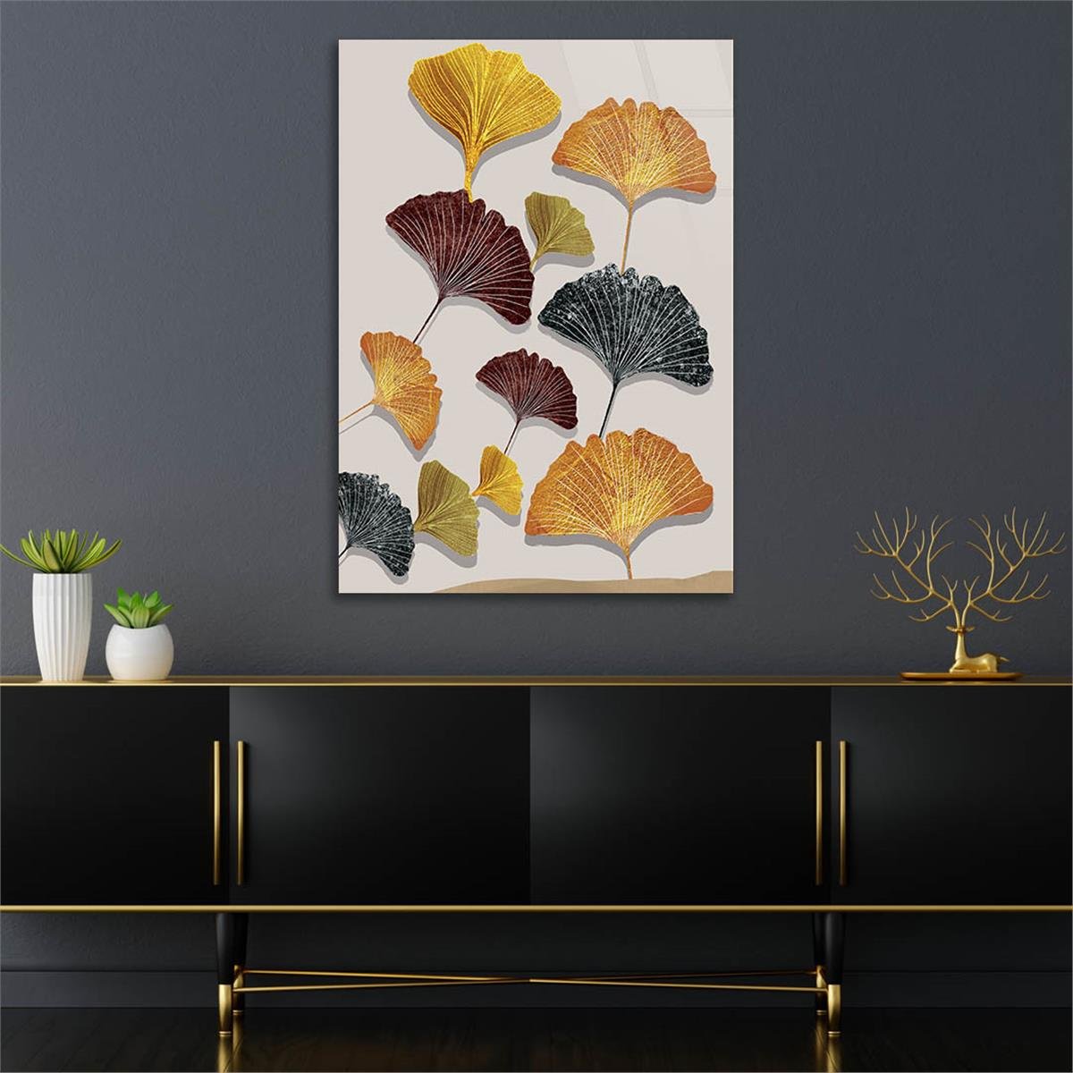 Vertical Tempered Glasss Wall Arts Art-Themed278