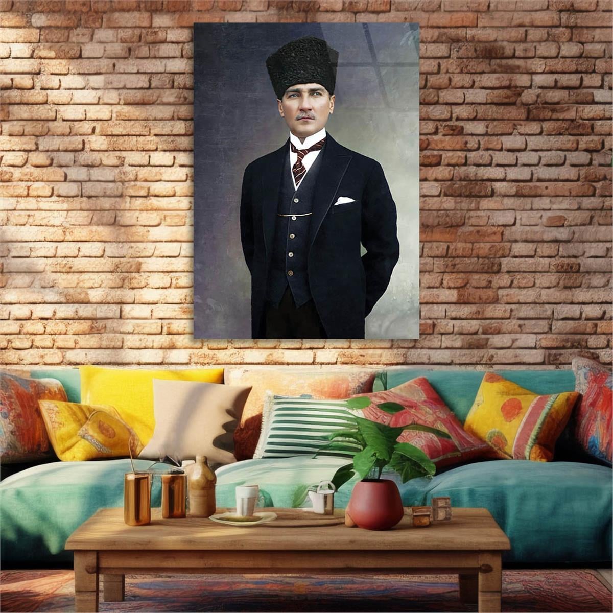 MUSTAFA KEMAL ATATÜRK GÖRSELLİ CAM TABLO