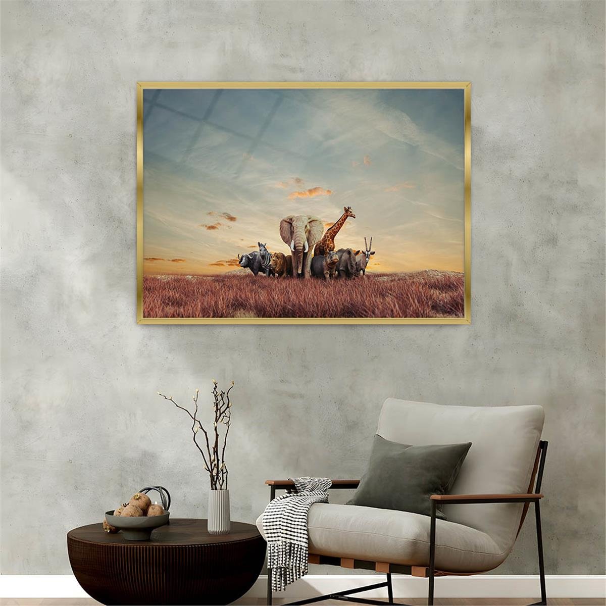 Alüminyum Çerçeveli Doğa Temalı Cam Tablo 180