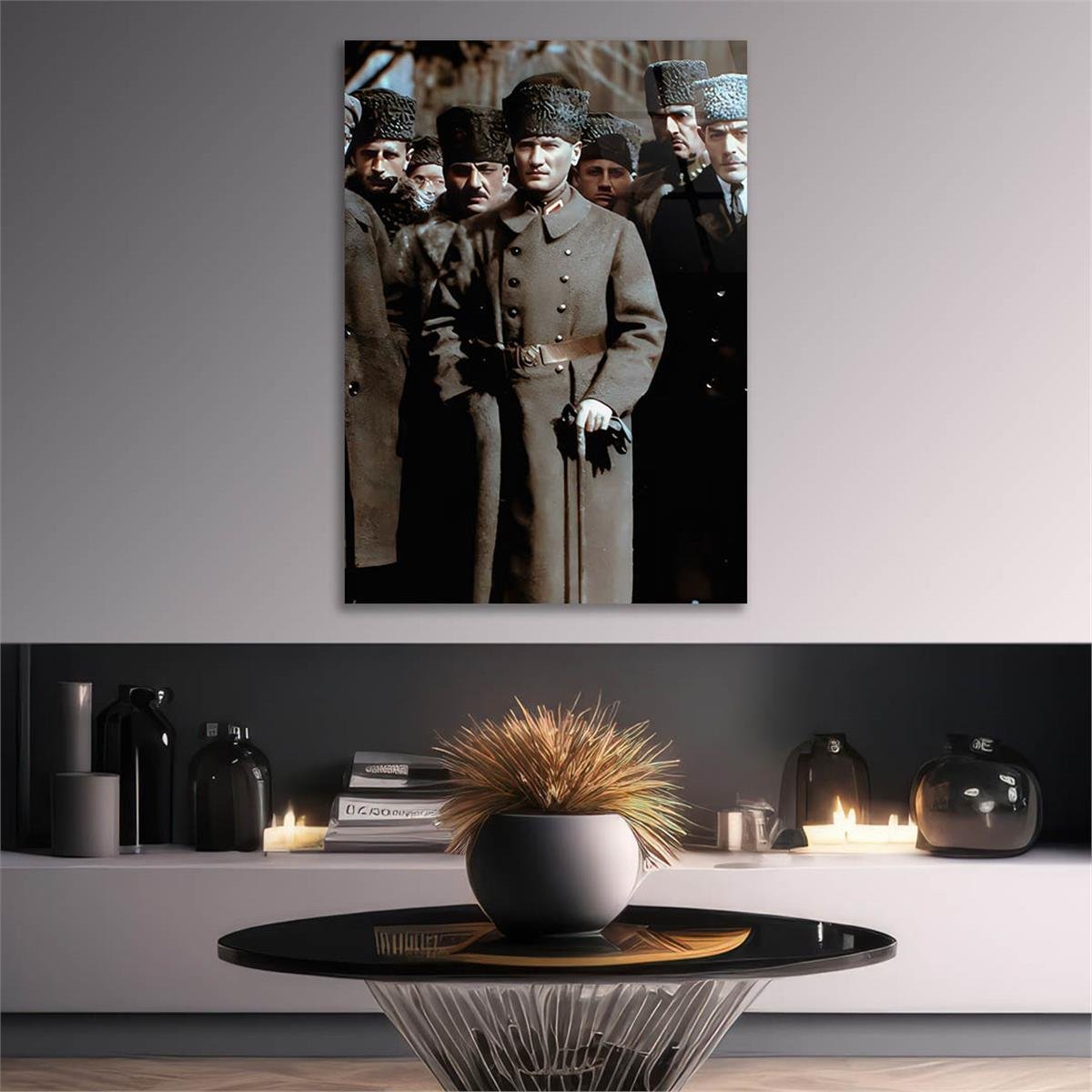 Dikey VatanTemalı Cam Tablo 280