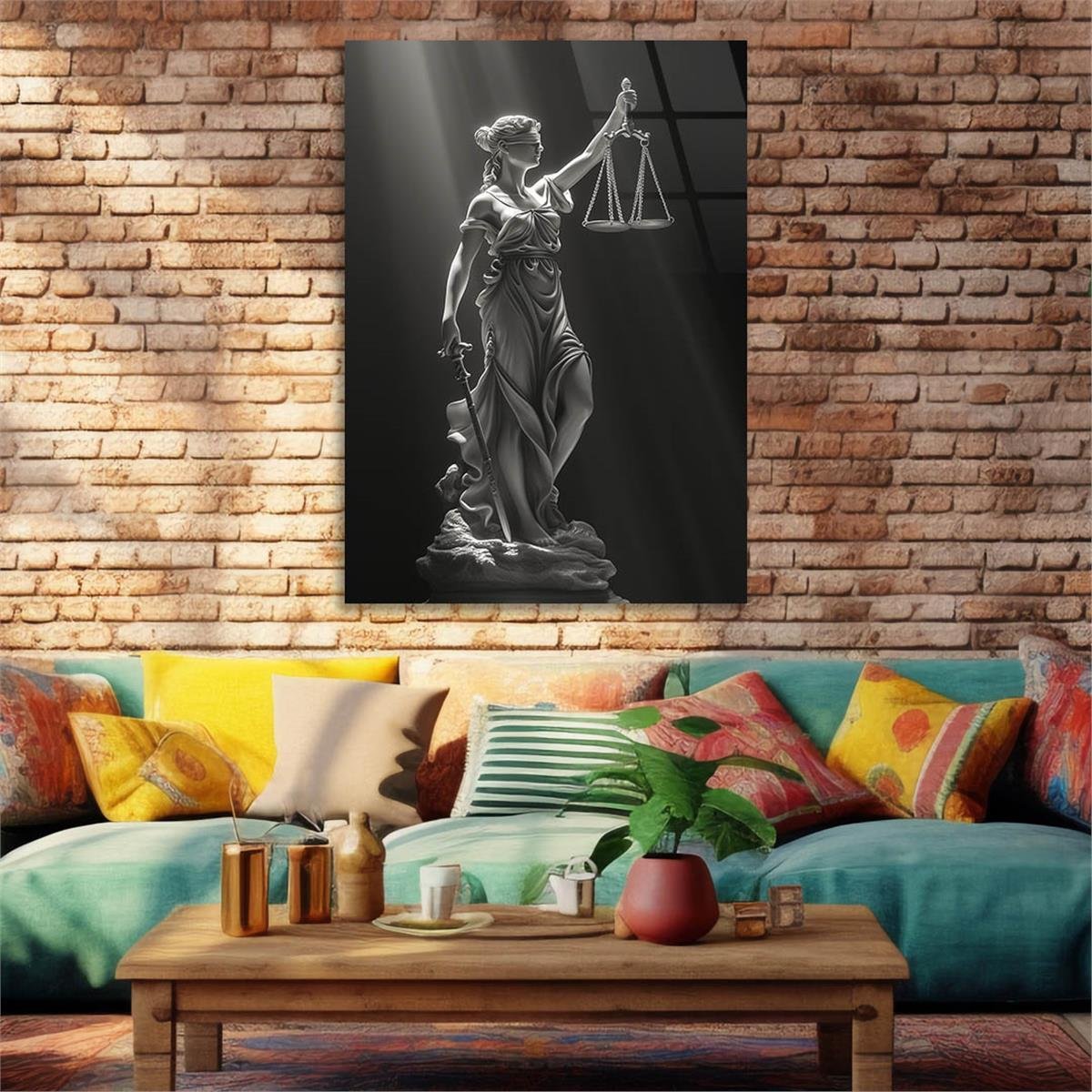 Dikey Sanat Temalı Cam Tablo 591