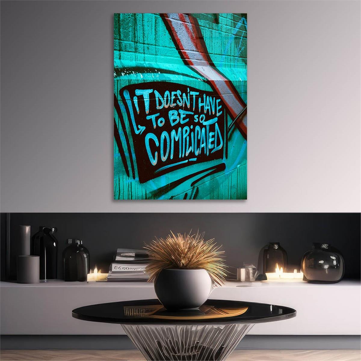 Dikey Sanat Temalı Cam Tablo 494