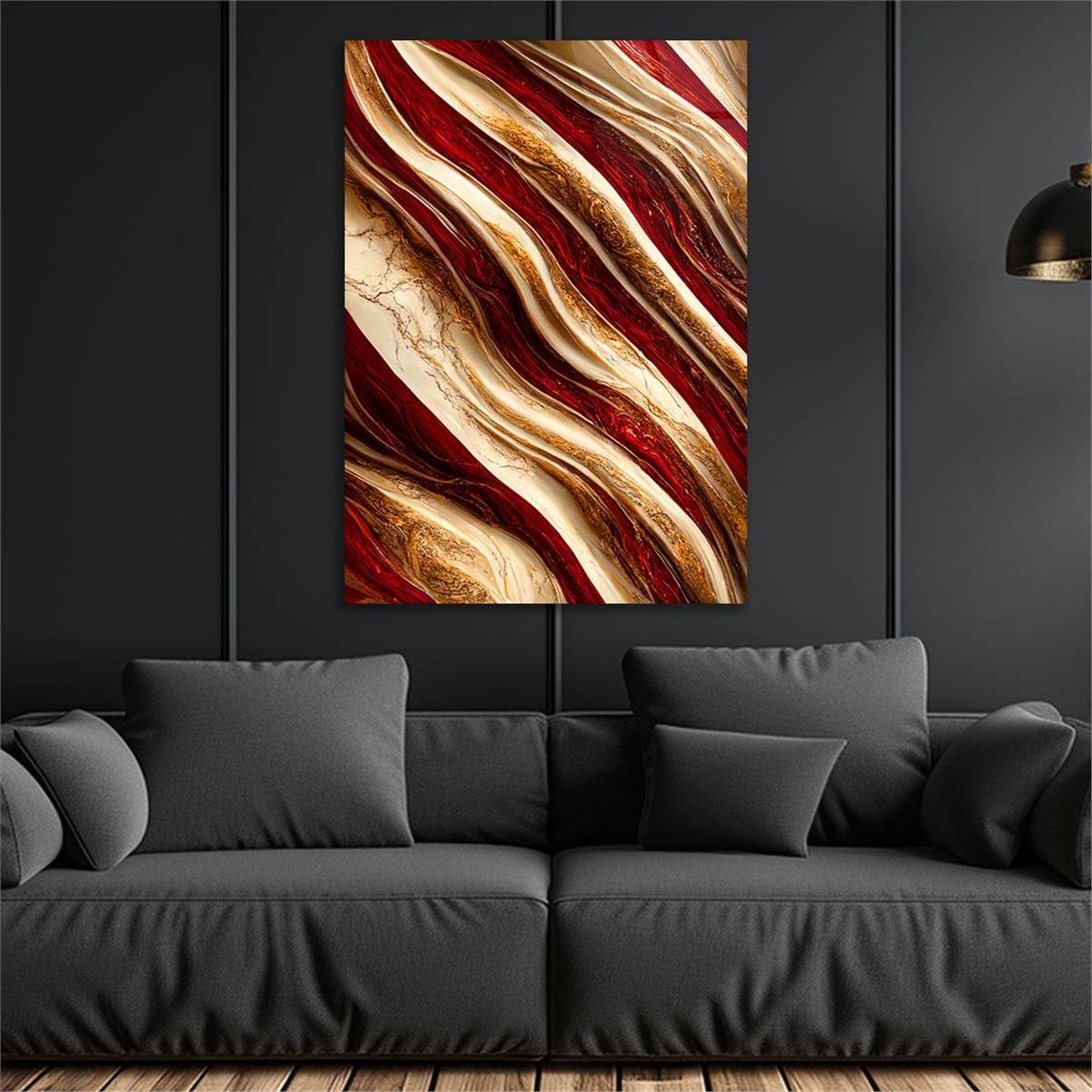 Dikey Sanat Temalı Cam Tablo 345