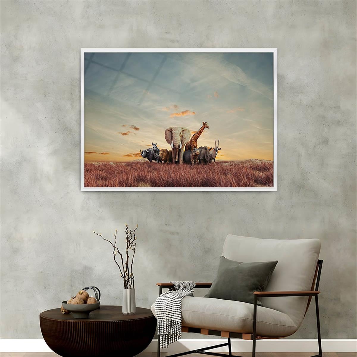 Alüminyum Çerçeveli Doğa Temalı Cam Tablo 180