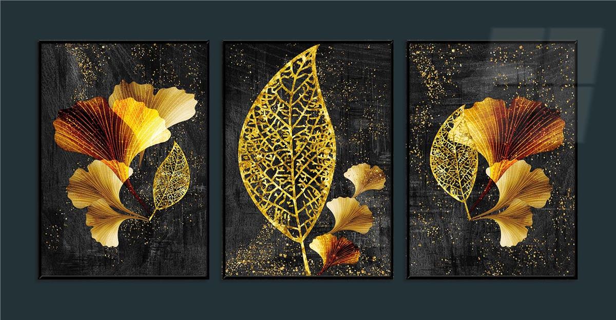 Alüminyum Çerçeveli Sanat Temalı 3'lü Set CAM Tablo 0058