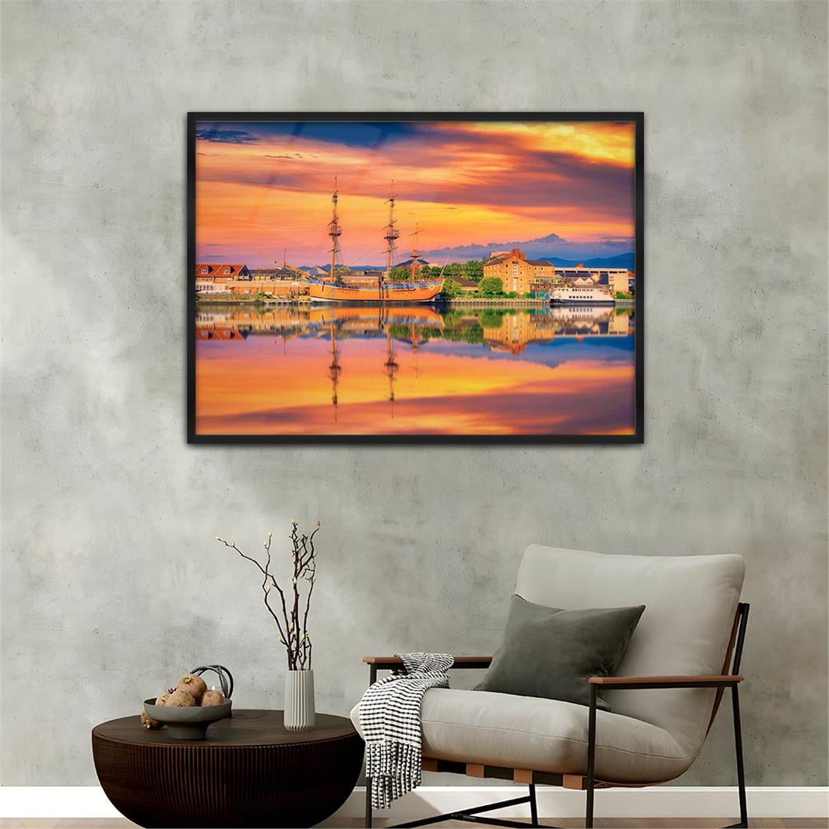 Alüminyum Çerçeveli Doğa Temalı Cam Tablo 045