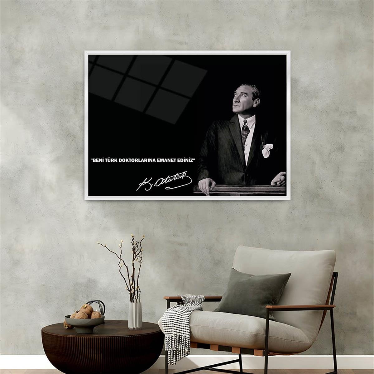 Alüminyum Çerçeveli Vatan Temalı Cam Tablo 037