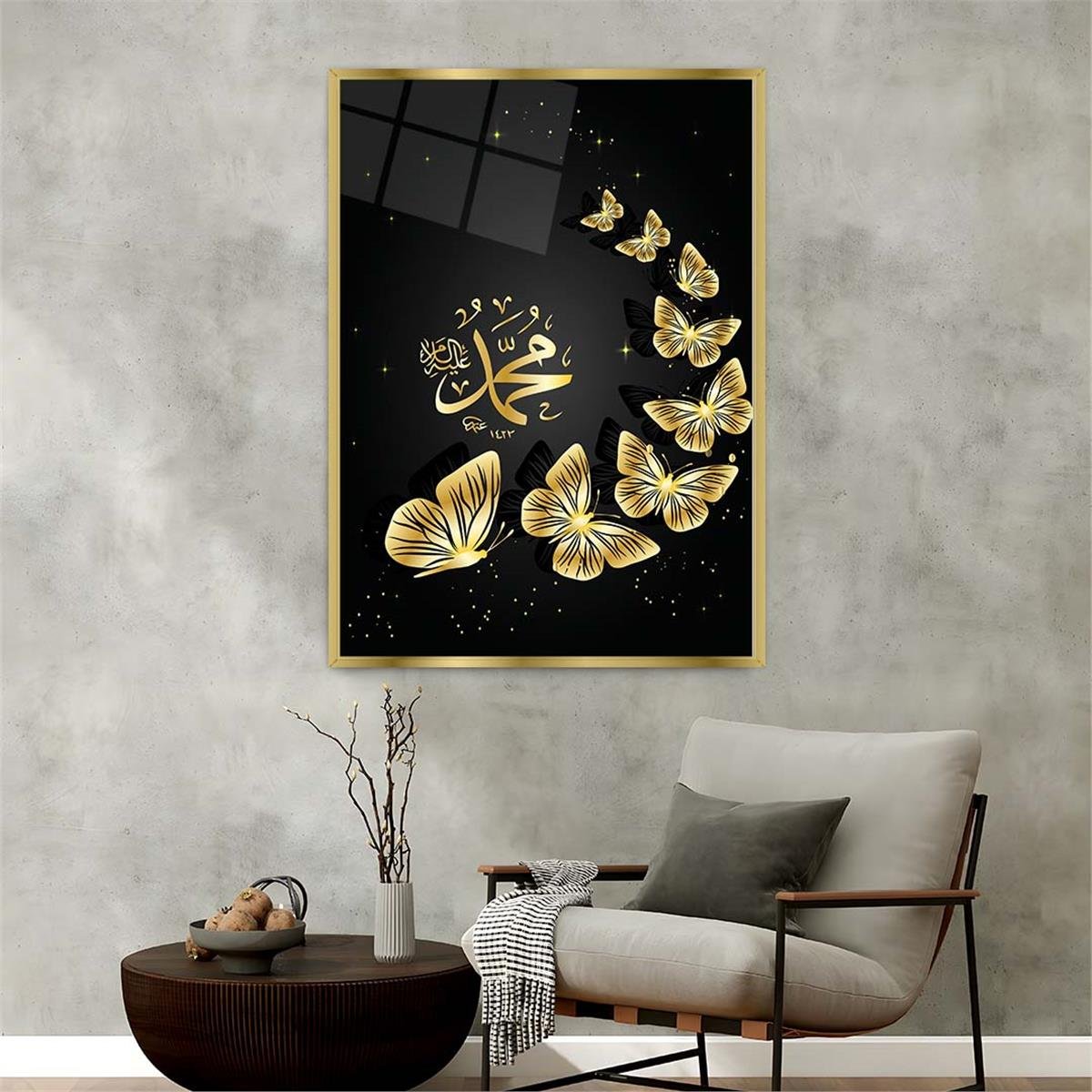 Alüminyum Çerçeveli Dini Temalı Cam Tablo 072