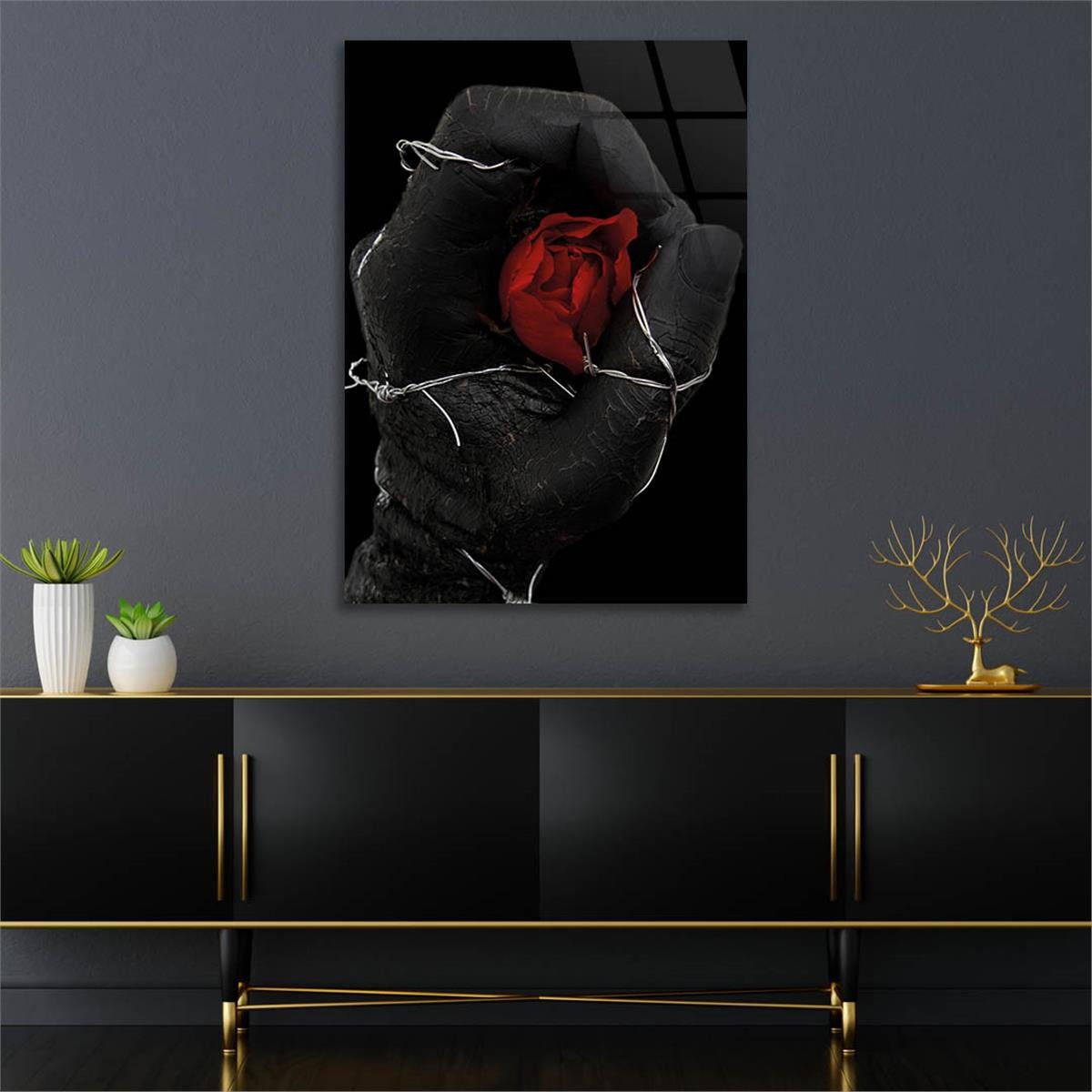 Vertical Tempered Glasss Wall Arts Natured-Themed121