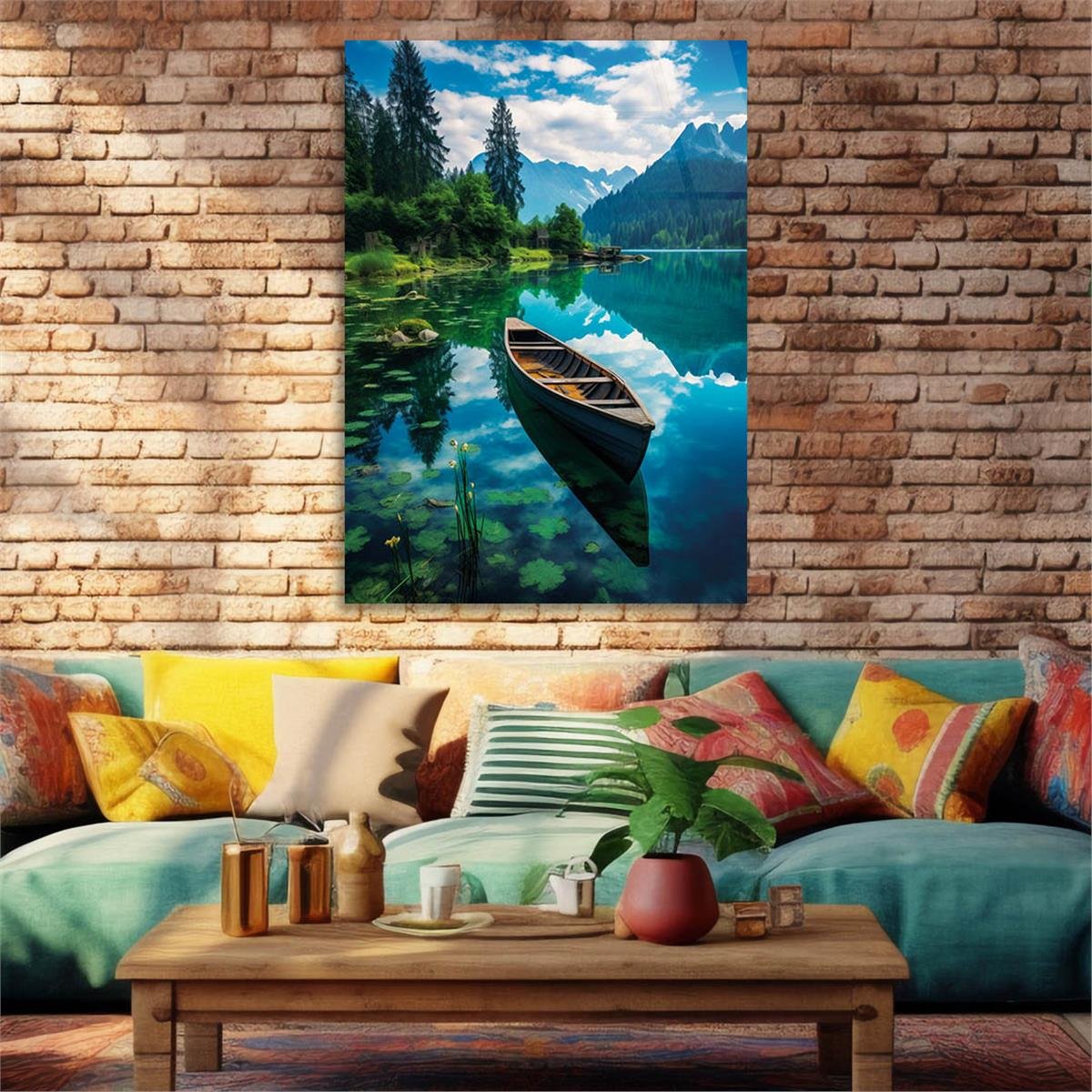 Dikey Doğa Temalı Cam Tablo 240