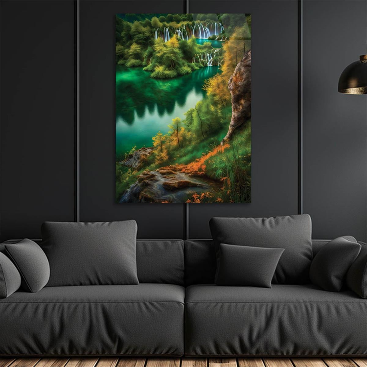 Dikey Sanat Temalı Cam Tablo 310