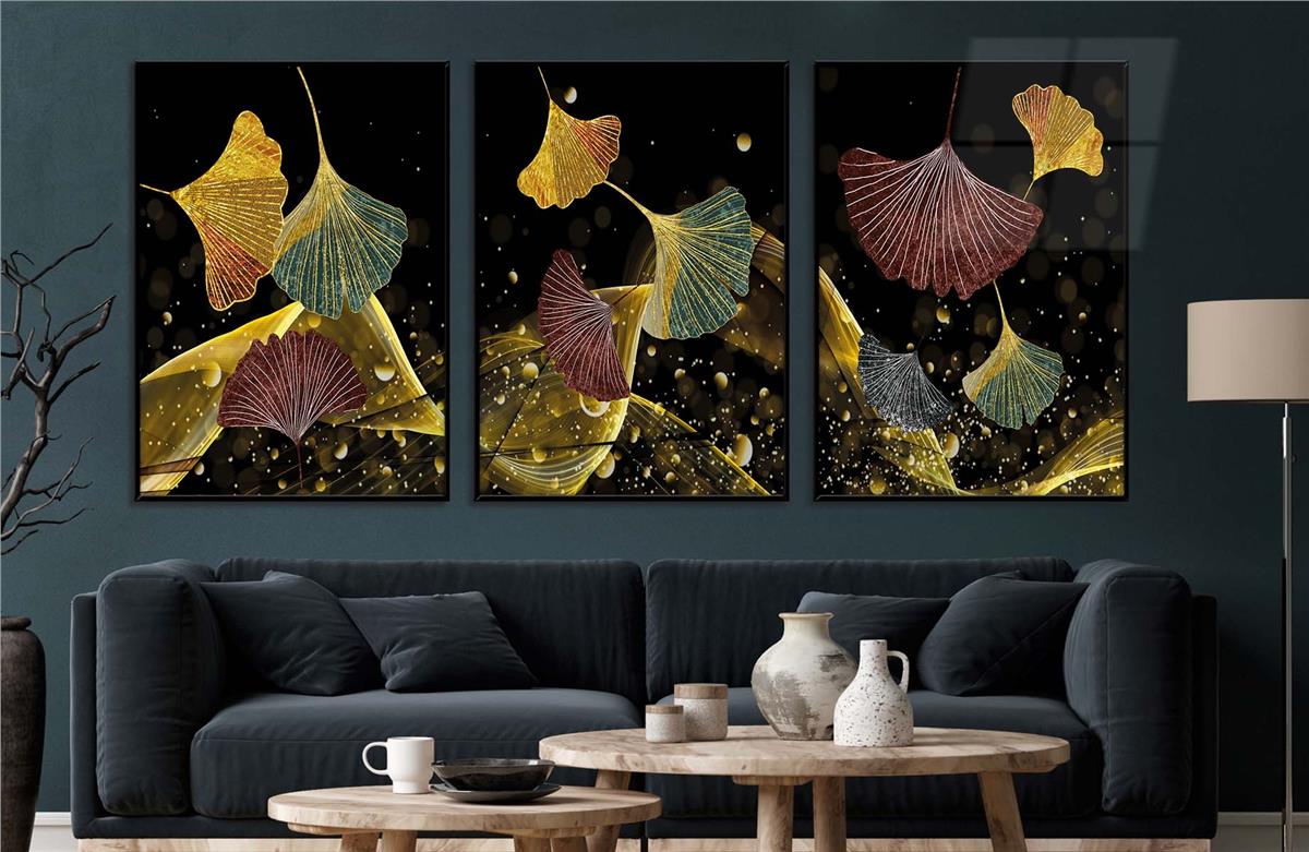 Alüminyum Çerçeveli Sanat Temalı 3'lü Set CAM Tablo 0049