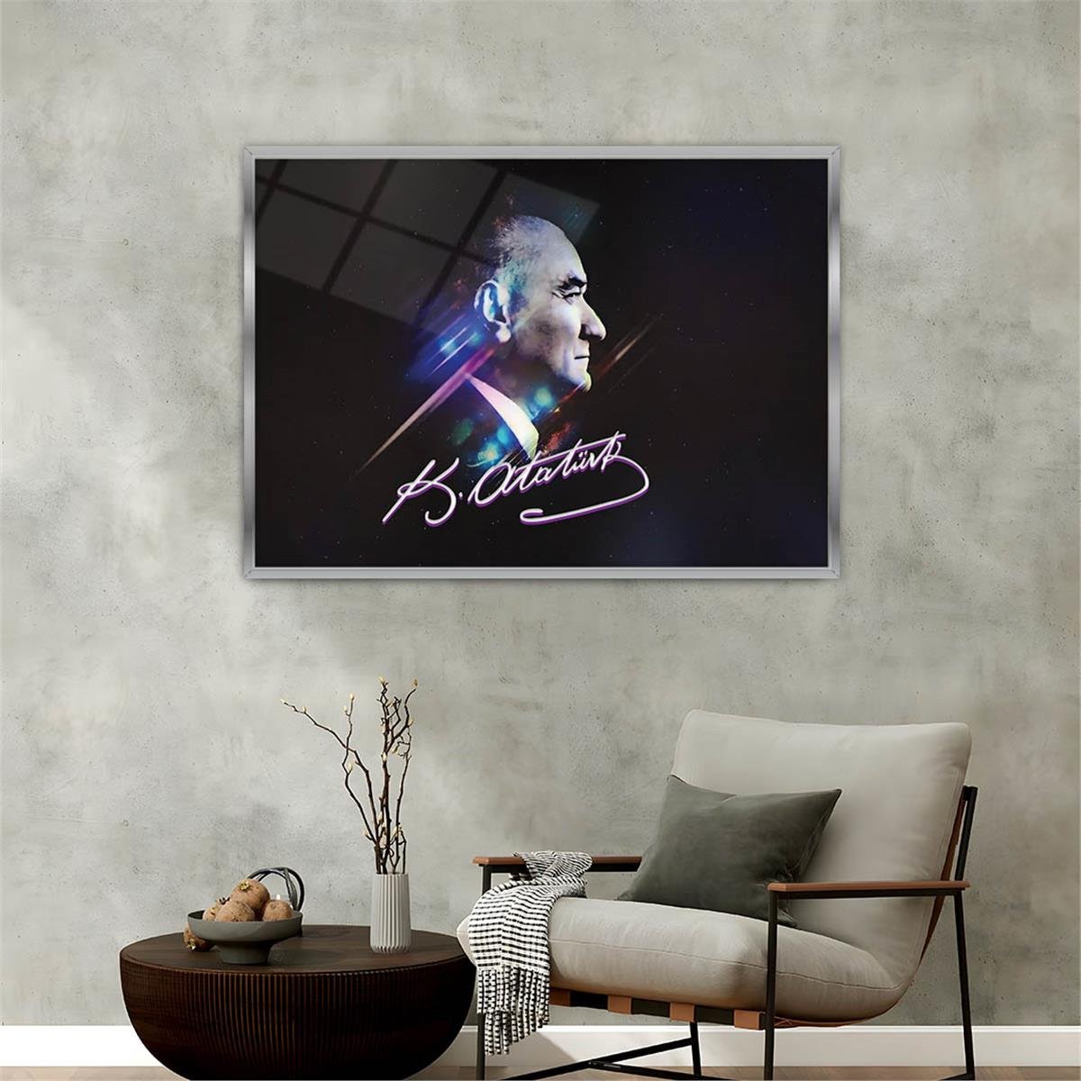 Alüminyum Çerçeveli Vatan Temalı Cam Tablo 074