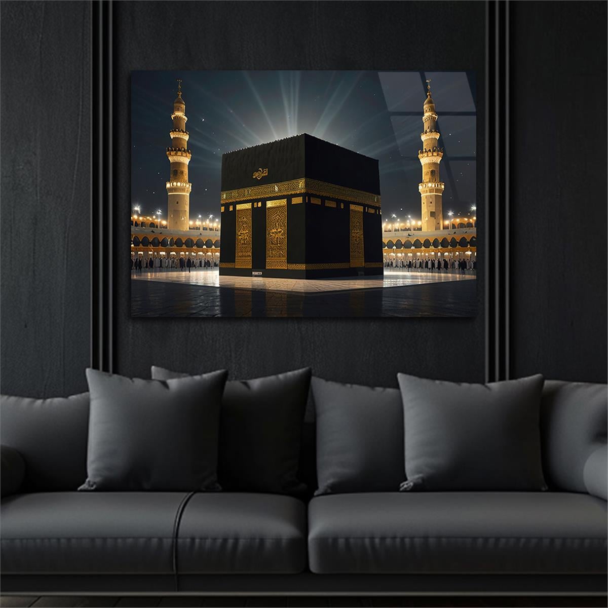 Yatay Dini Temalı Cam Tablo 174