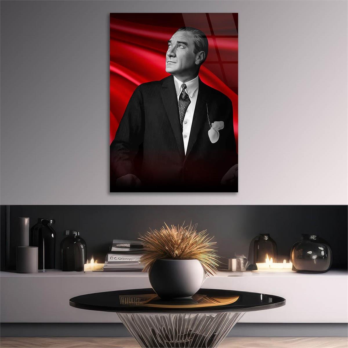 Dikey VatanTemalı Cam Tablo 205