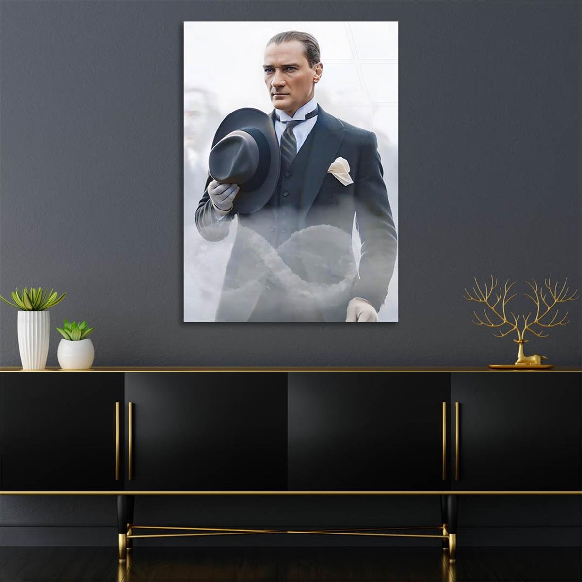 Dikey VatanTemalı Cam Tablo 243