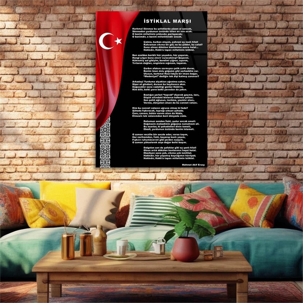 Dikey VatanTemalı Cam Tablo 203