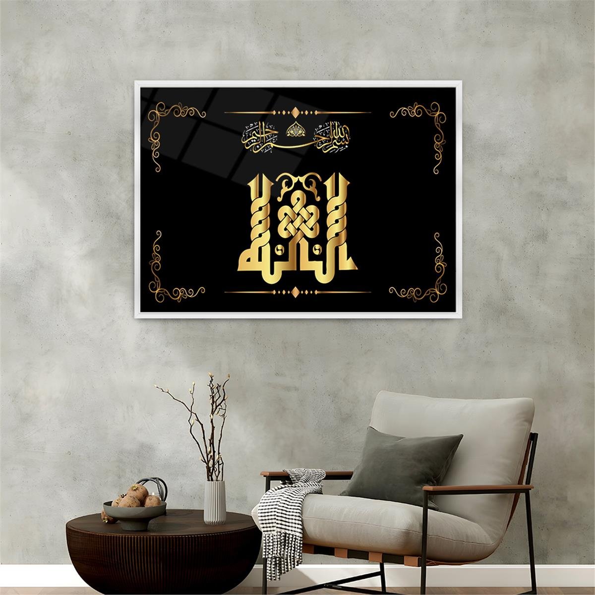 Alüminyum Çerçeveli Dini Temalı Cam Tablo 030