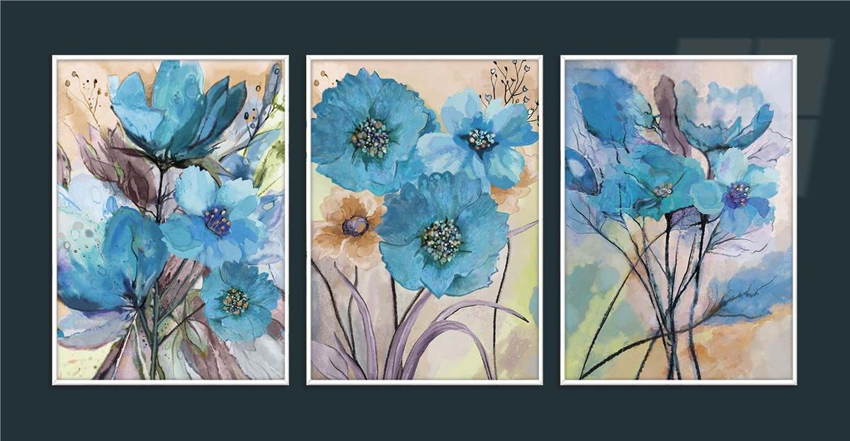 Alüminyum Çerçeveli Sanat Temalı 3'lü Set CAM Tablo 0081