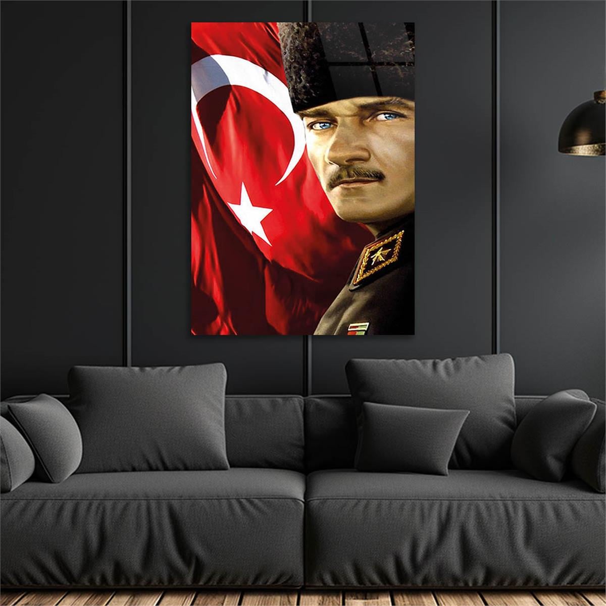 MUSTAFA KEMAL ATATÜRK GÖRSELLİ CAM TABLO 
