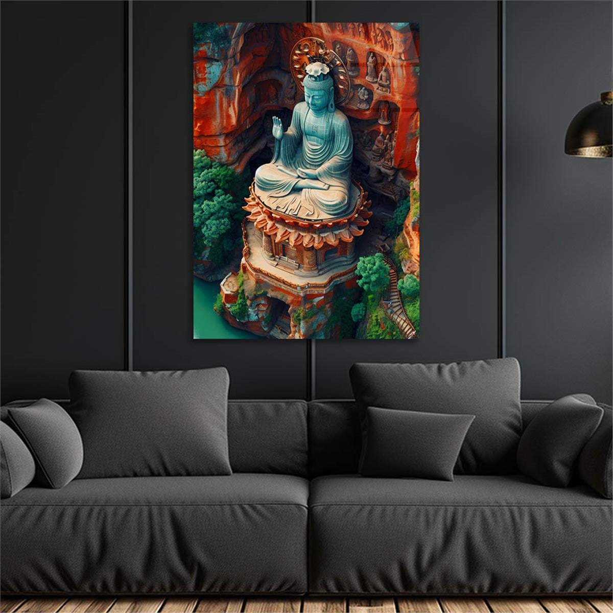 Dikey Doğa Temalı Cam Tablo 289