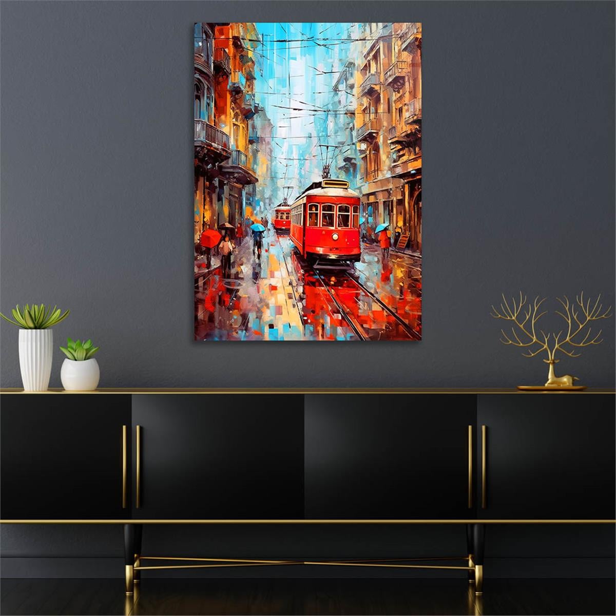 Dikey Sanat Temalı Cam Tablo 530