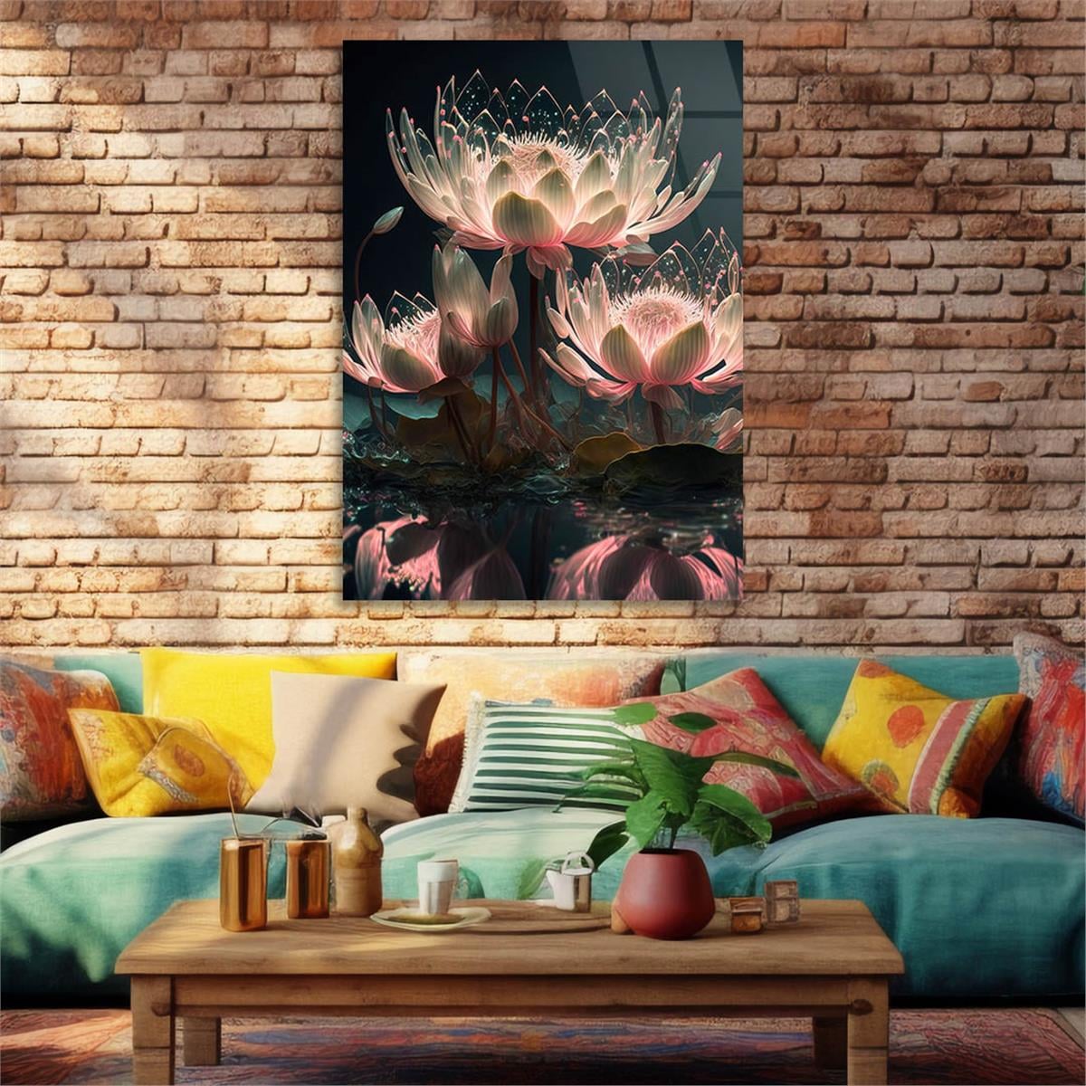 Dikey Sanat Temalı Cam Tablo 448