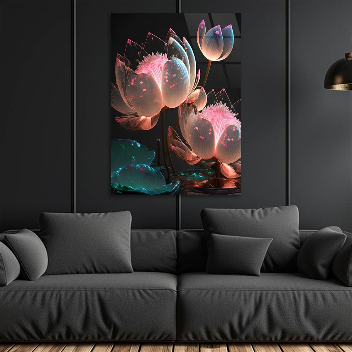 Dikey Sanat Temalı Cam Tablo 447