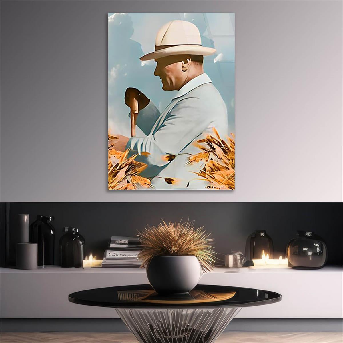 Dikey VatanTemalı Cam Tablo 143