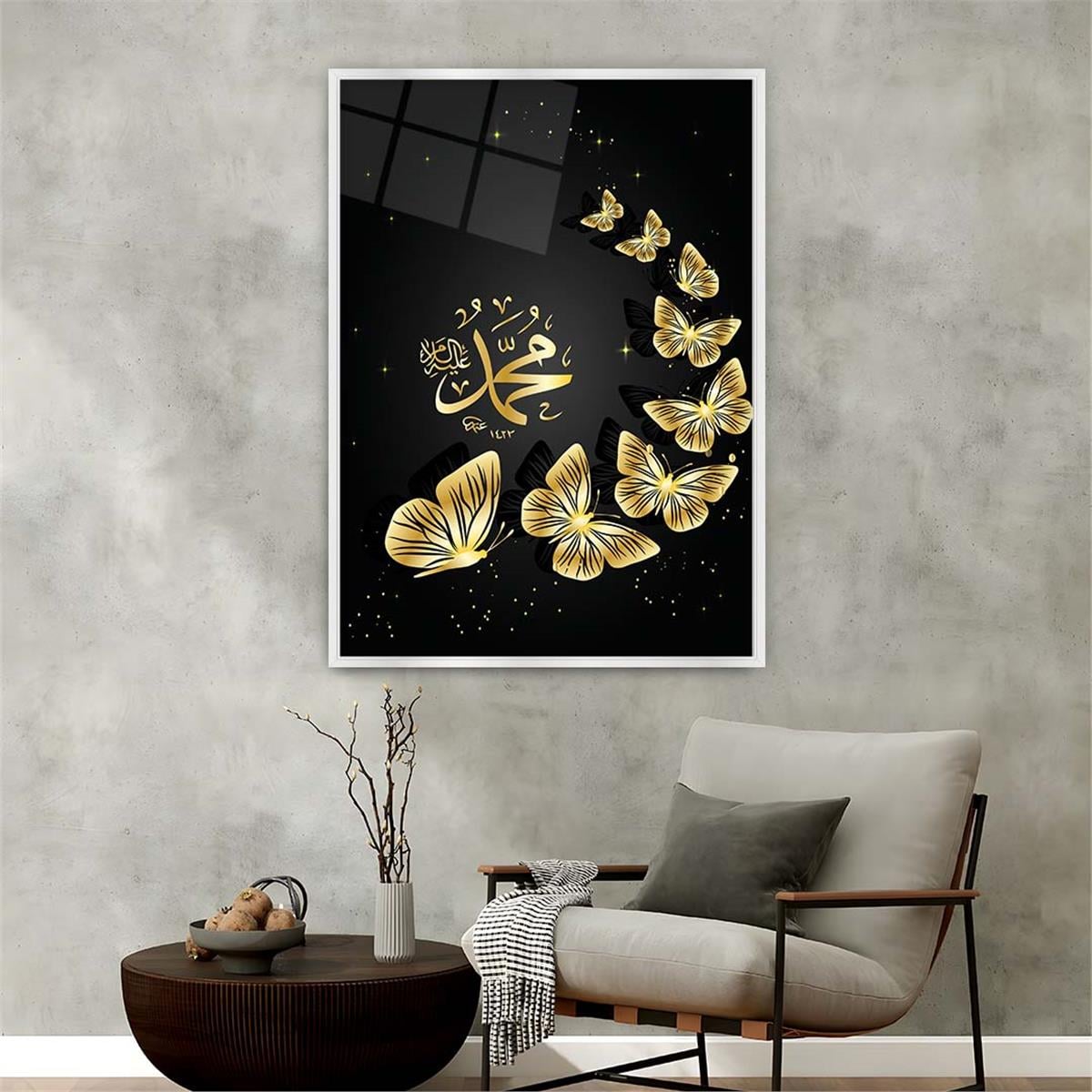 Alüminyum Çerçeveli Dini Temalı Cam Tablo 072