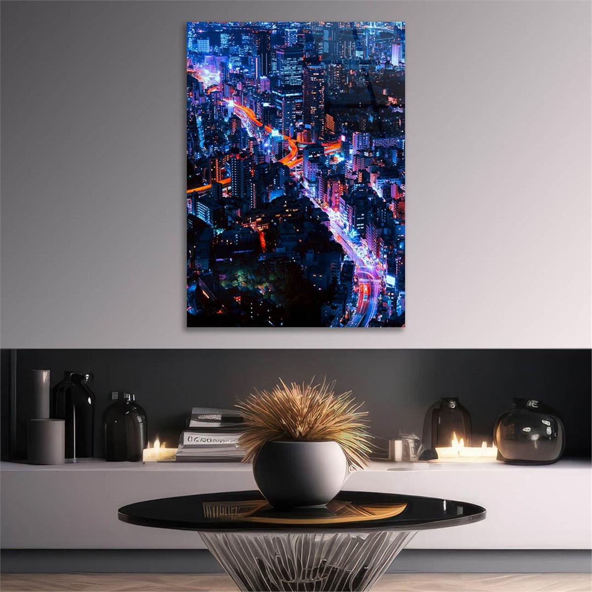 Dikey Doğa Temalı Cam Tablo 269