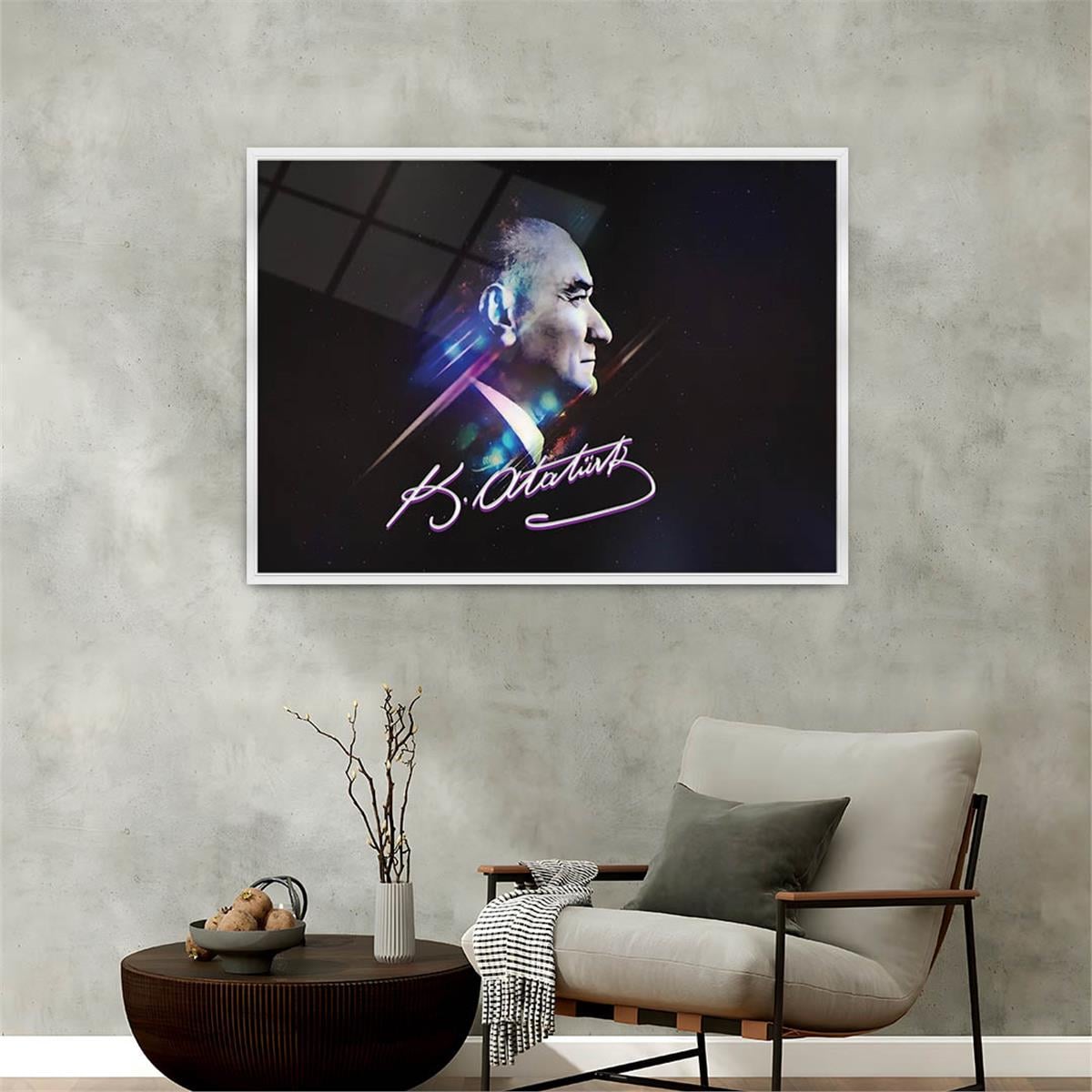 Alüminyum Çerçeveli Vatan Temalı Cam Tablo 074