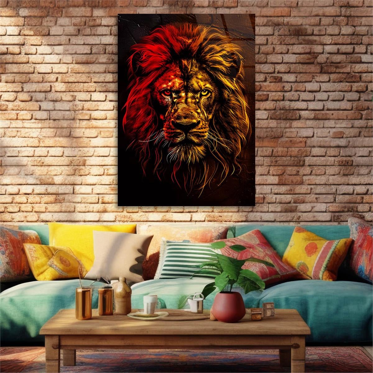 Dikey Doğa Temalı Cam Tablo 300