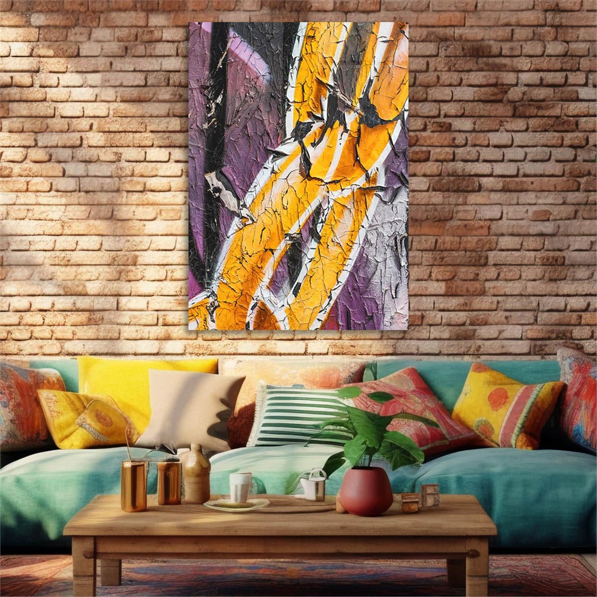 Dikey Sanat Temalı Cam Tablo 552