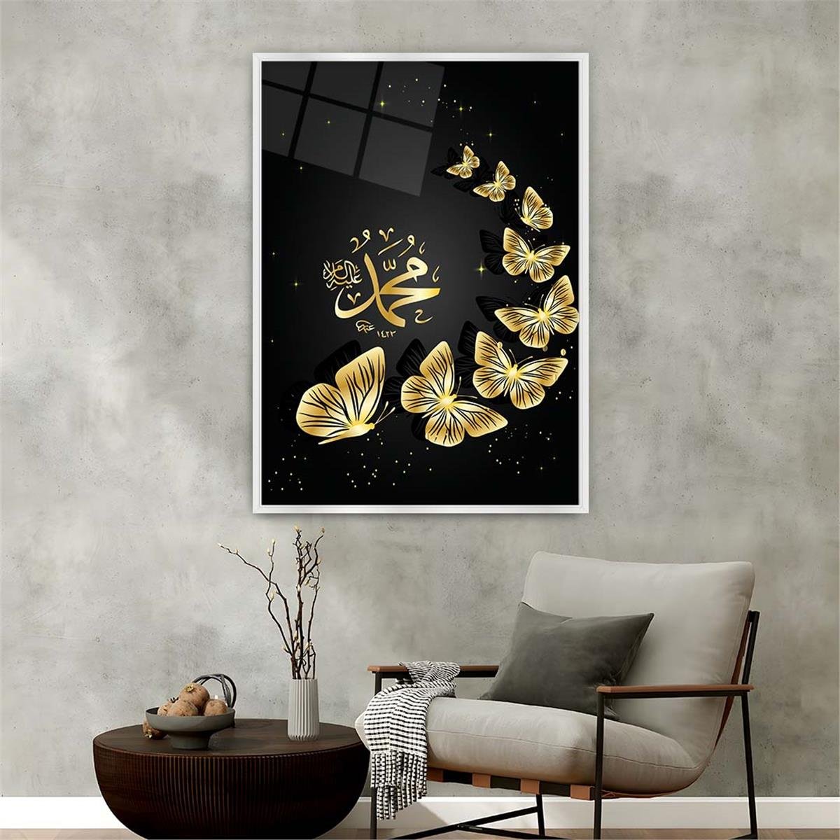 Alüminyum Çerçeveli Dini Temalı Cam Tablo 072