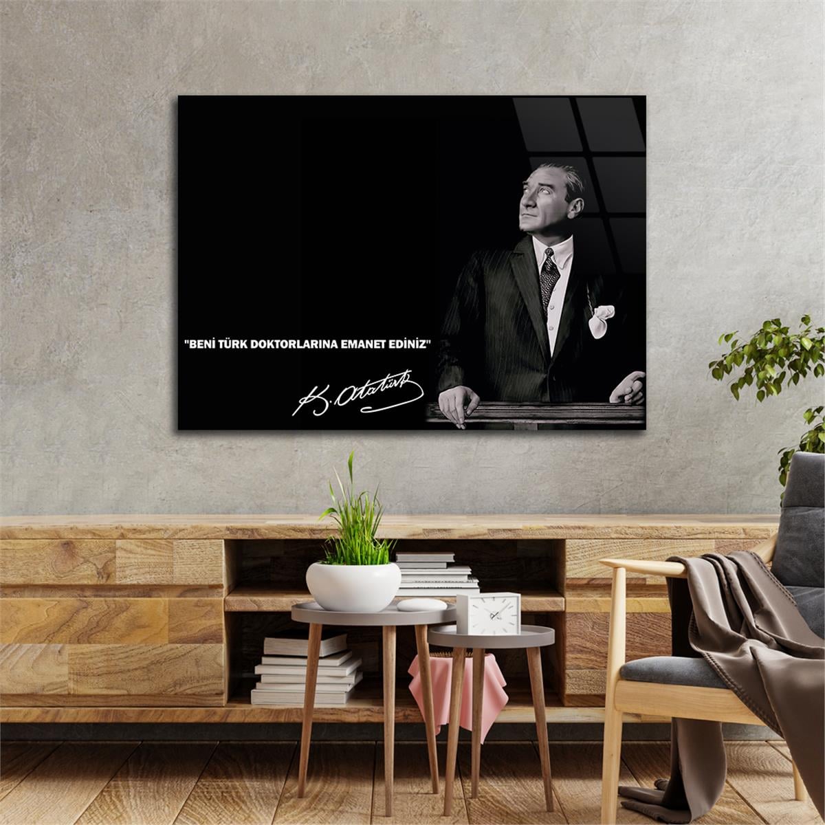 MUSTAFA KEMAL ATATÜRK Tempered Glass Wall Art 