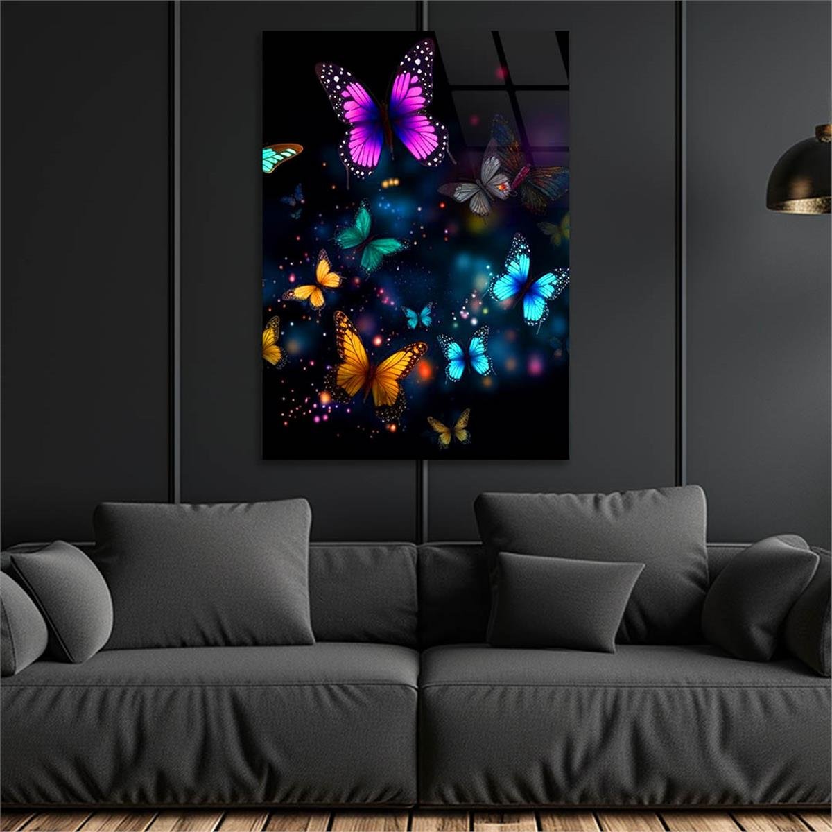 Dikey Sanat Temalı Cam Tablo 425