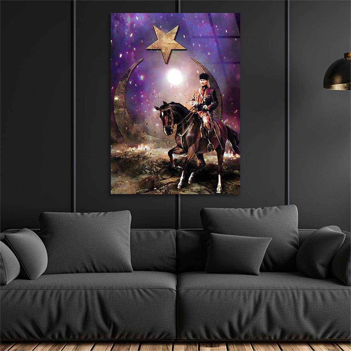 Dikey VatanTemalı Cam Tablo 207