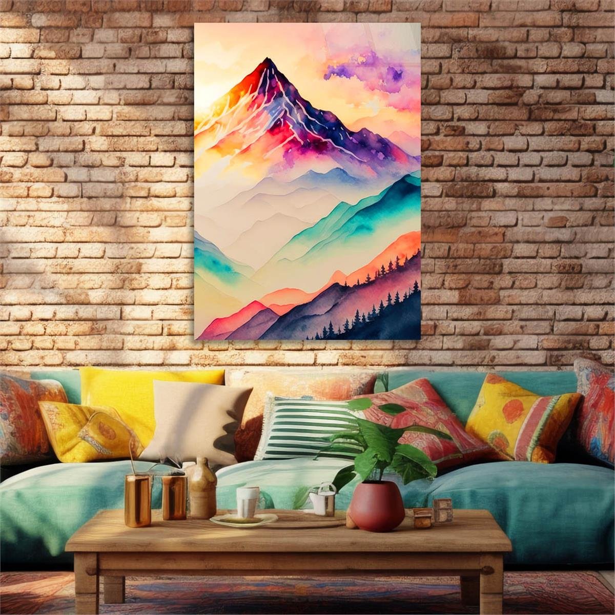 Dikey Sanat Temalı Cam Tablo 383