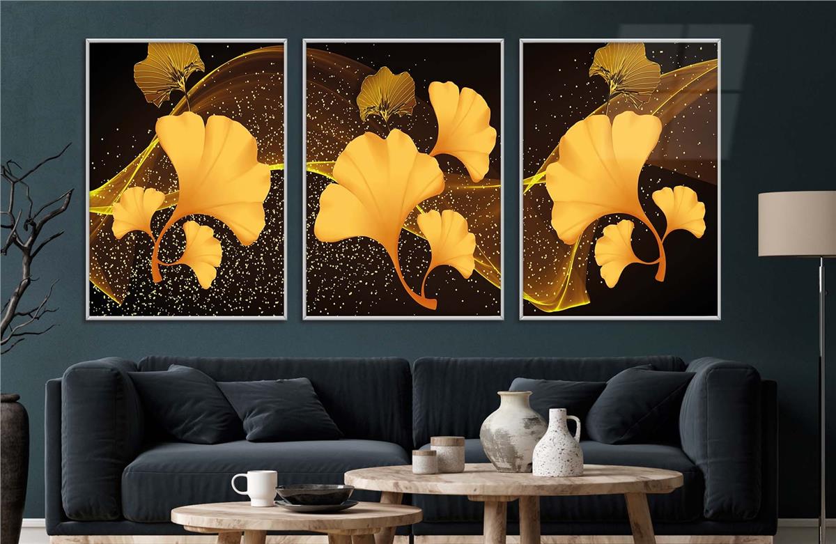 Alüminyum Çerçeveli Sanat Temalı 3'lü Set MDF Tablo 0059